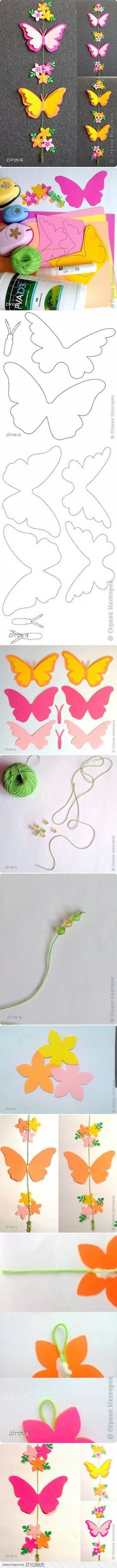 paper butterfly mobile instructions